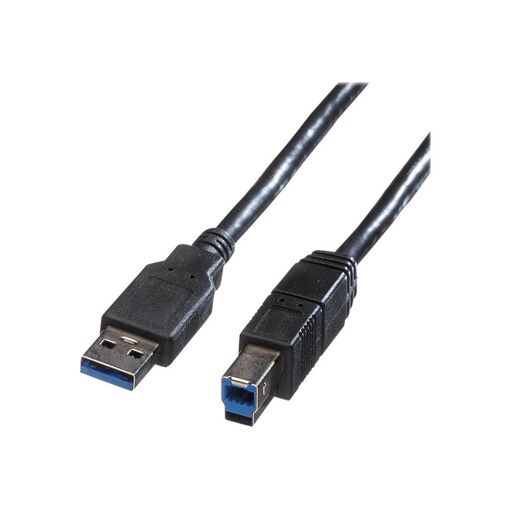 Cable USB Secomp - 1,8 m, Tipo A a Tipo B, Negro