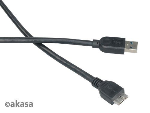 Akasa USB Cable - 1m, Type A to Micro-B, USB 3.0, Black