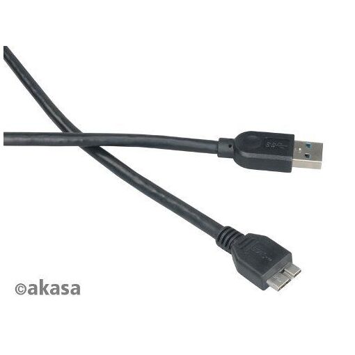 Akasa USB Cable - 1m, Type A to Micro-B, USB 3.0, Black