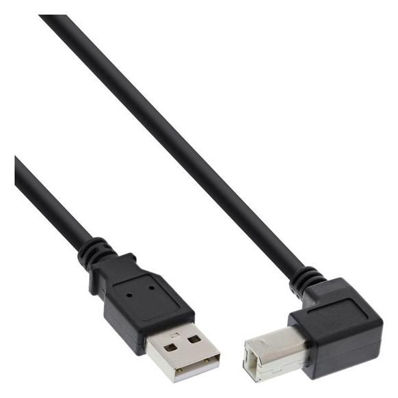 INTOS ELECTRONIC USB Cable - 50cm, 90° Connector, Black