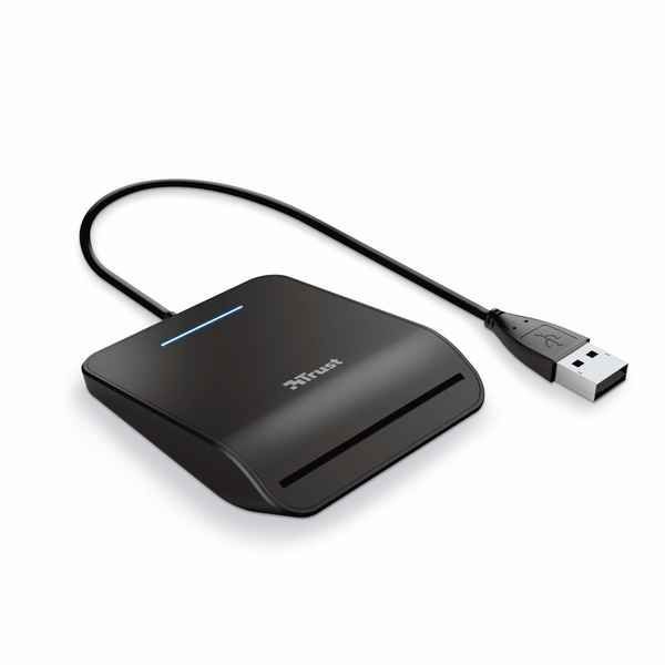 Trust DNI Reader, Compatible with All DNI Cards, FIPS 201/TAA & ISO 7816 Classes A-C, 3.3ft Cable, USB Plug & Play