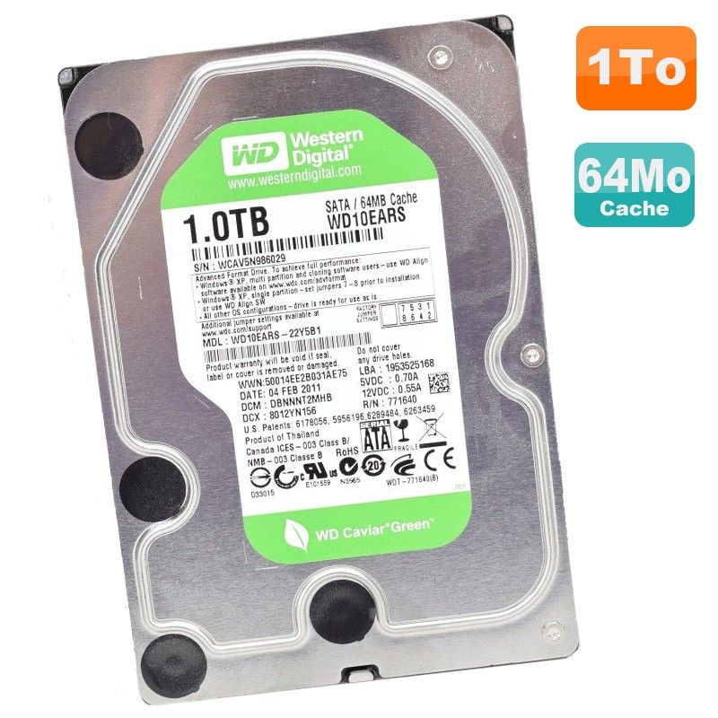 Western Digital Caviar Green 1TB 3.5" SATA Hard Drive