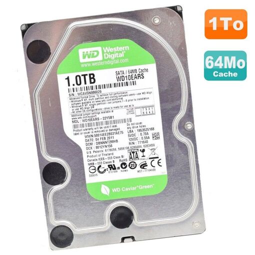 Disque dur interne Western Digital Caviar Green 1 To 3,5"