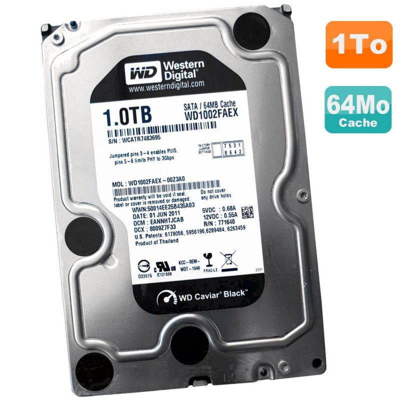 Western Digital Caviar Black 1TB 3.5" SATA III HDD (WD1002FAEX-00Z3A0)