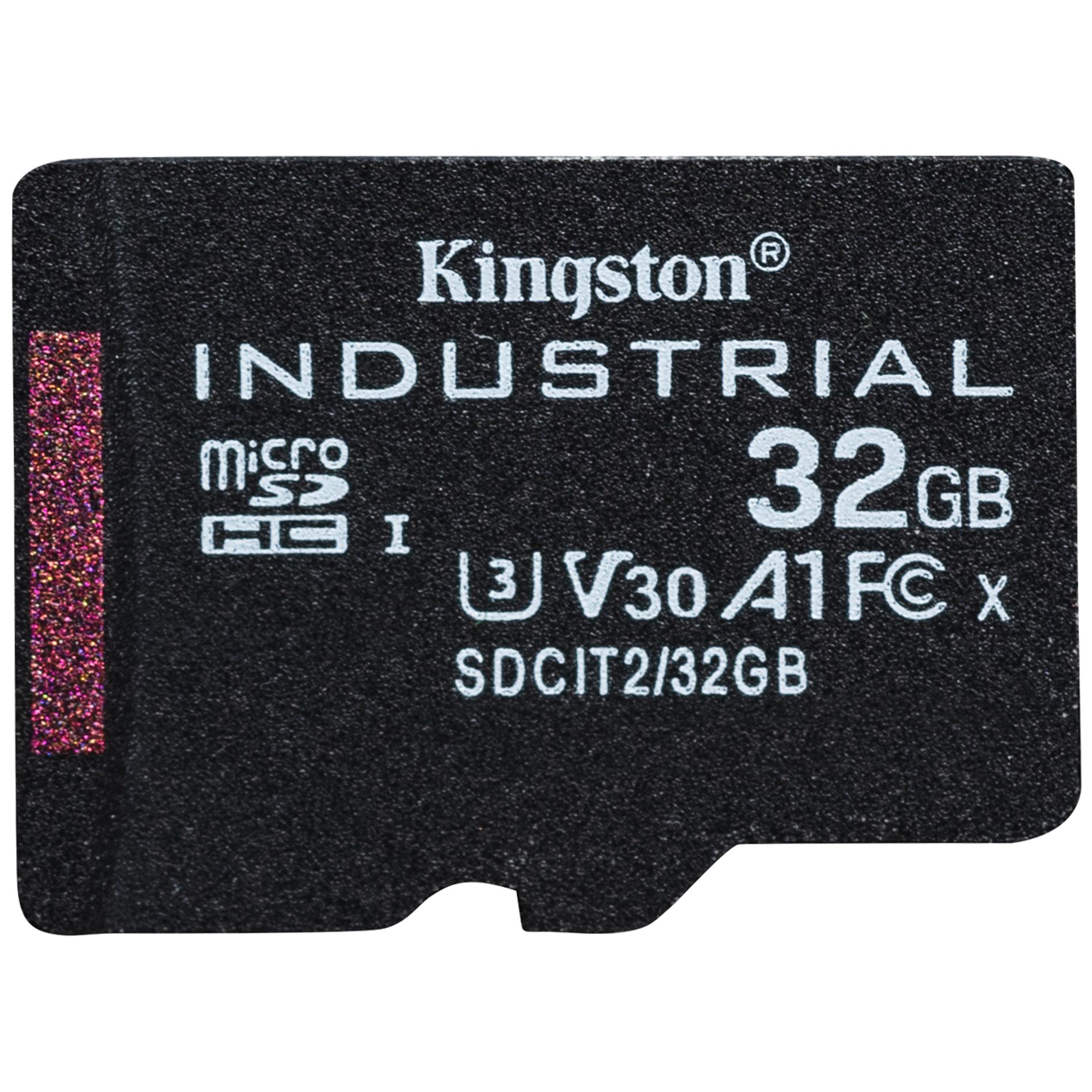 Tarjeta de memoria flash Kingston Industrial - 32 GB - A1 / Clase de vídeo V30 / UHS-I U3 / Clase 10 - microSDHC UHS-I