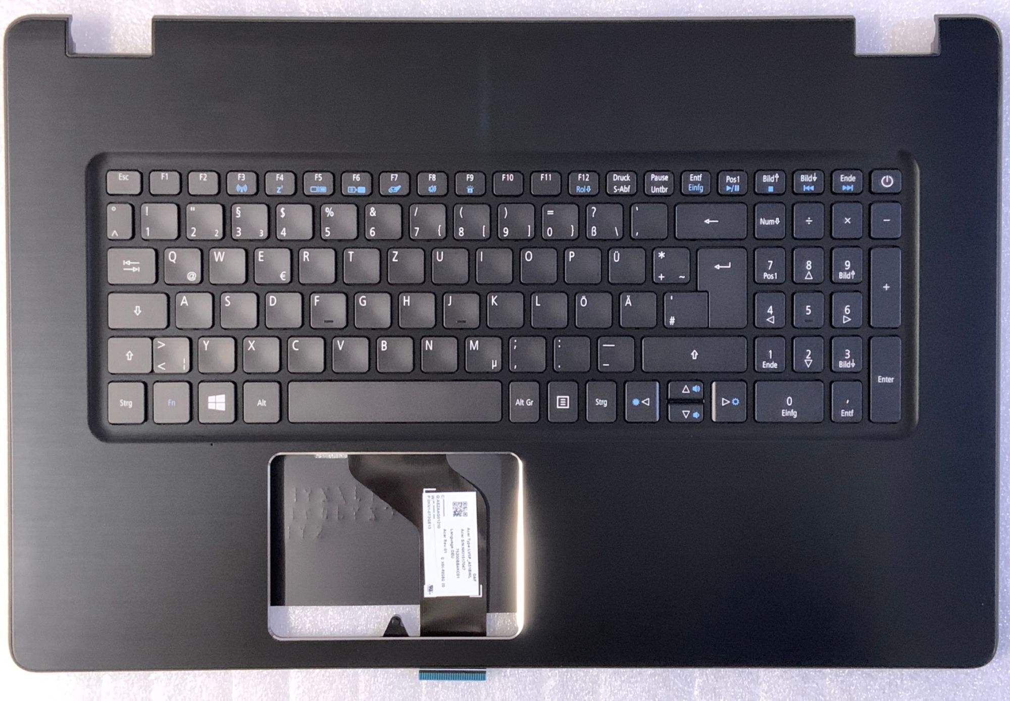 Acer Aspire F5-771G German Qwertz Keyboard (Backlit, Black)