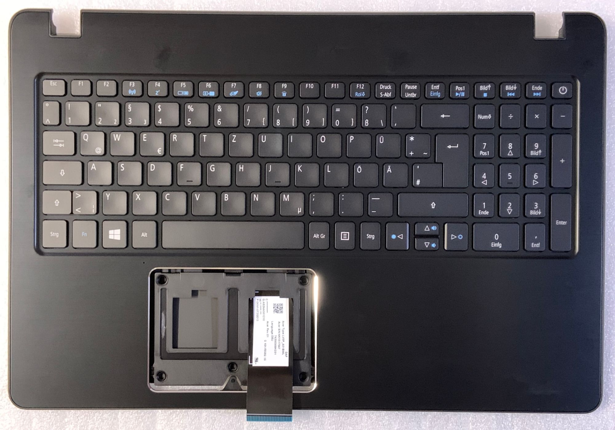 Acer Aspire F5-573G German QWERTY Keyboard - Black Backlit