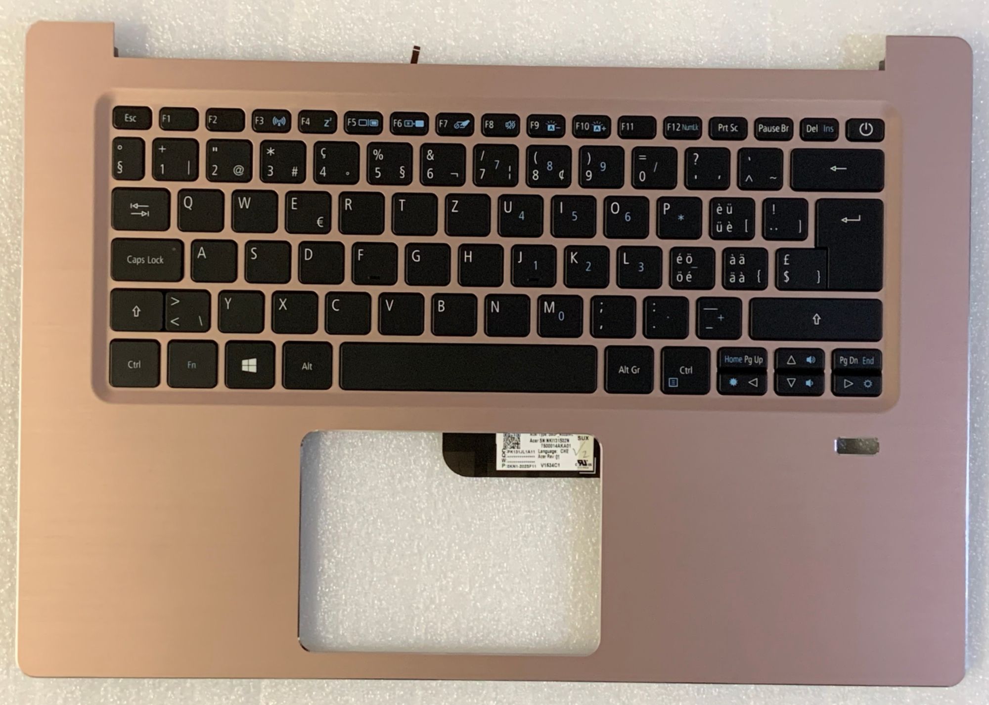Acer Swift SF314-52 Keyboard, Swiss-German Layout, Rose Retrolit