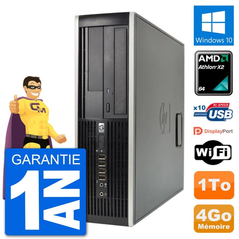 HP 6005 SFF PC - AMD Athlon II X2 B24, 4GB RAM, 1TB HDD, Windows 10, WiFi