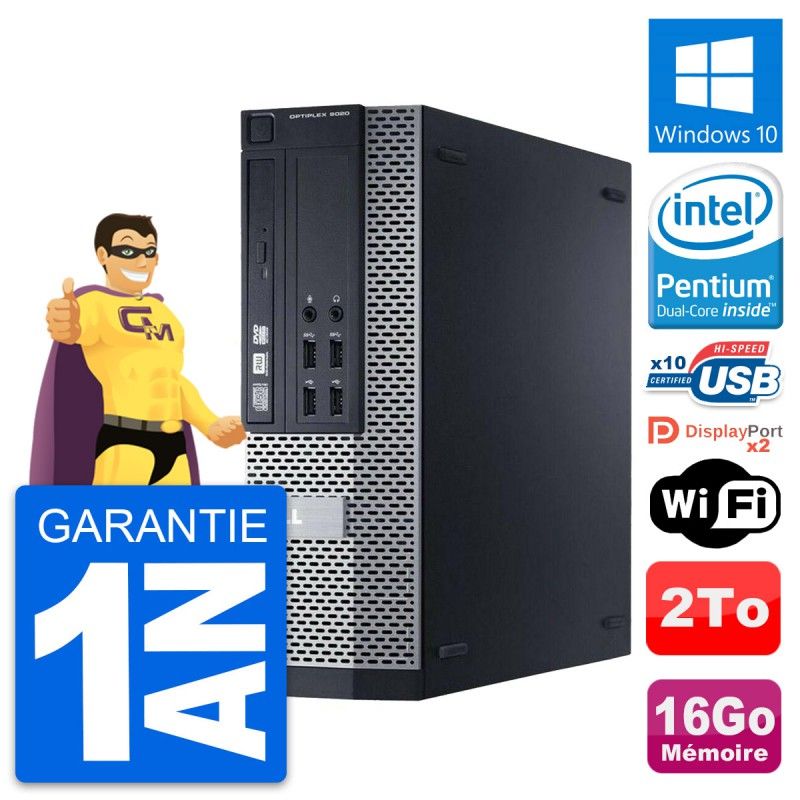 Dell Optiplex 9020 SFF PC - Intel Pentium G3220, 16GB RAM, 2TB HDD, Windows 10, WiFi
