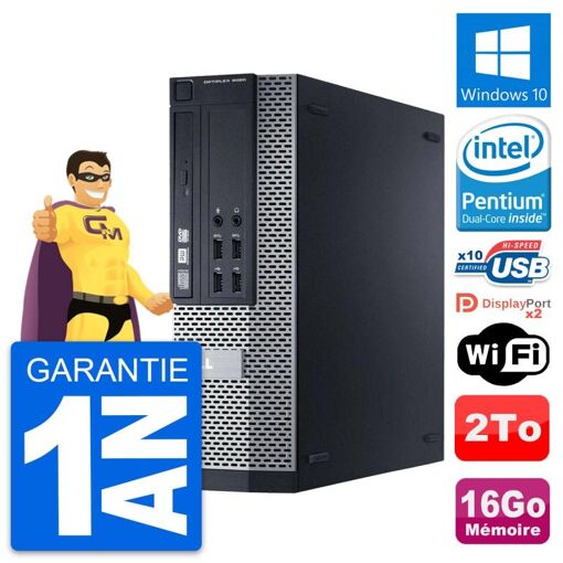 Dell Optiplex 9020 SFF PC - Intel Pentium G3220, 16GB RAM, 2TB HDD, Windows 10, WiFi