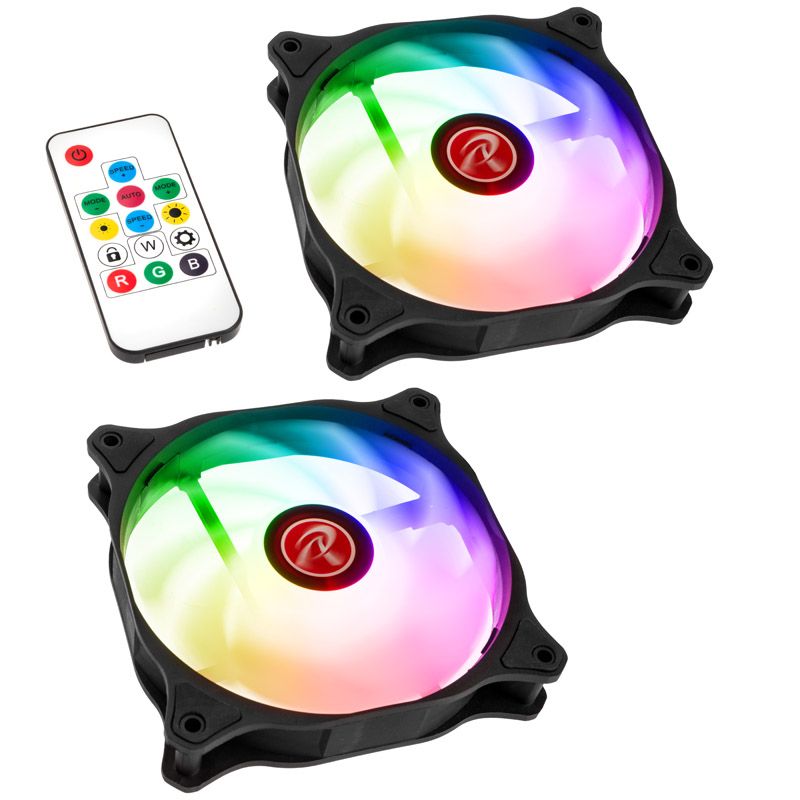 Raijintek EOS 12 RBW Add Fan, 2-Pack with Controller - Black