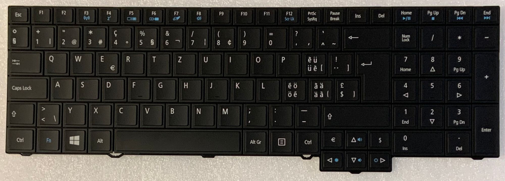 Clavier QWERTY Suisse-Allemand pour ordinateur portable Acer TravelMate TMP653-M - Noir