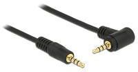 Delock Audio Cable - Mini Jack 4-Pole Male to Mini Jack 4-Pole Male Inclined - 1m - Black