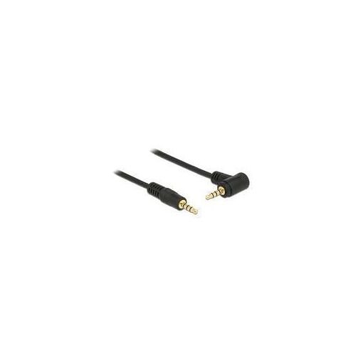 Cable de audio Delock - Mini jack 4 polos macho a mini jack 4 polos macho inclinado - 1 m - Negro