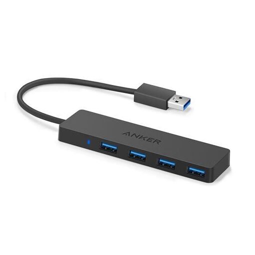 Anker Ultra-Thin Data Hub with 4 USB 3.0 Ports - Black