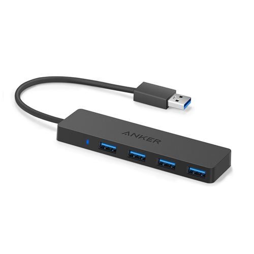 Anker Ultra-Thin Data Hub with 4 USB 3.0 Ports - Black