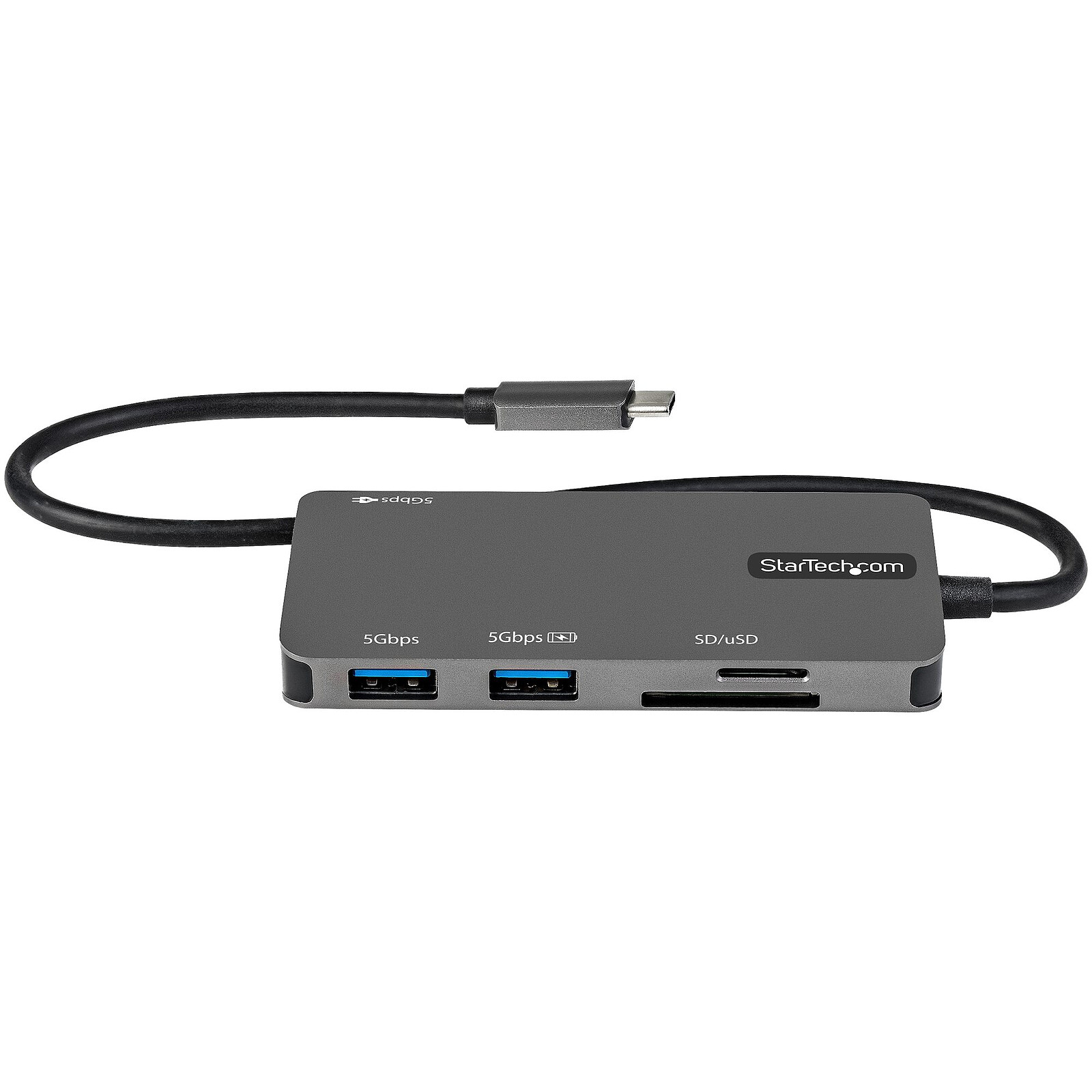 StarTech.com Multiport USB-C to 4K 30Hz HDMI Adapter, 3-Port USB Hub, SD/microSD and 100W Power Delivery