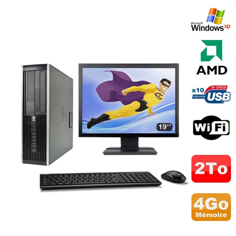 HP Compaq 6005 Pro SFF Desktop PC - AMD 3GHz, 4GB RAM, 2TB Hard Drive, DVD Burner, WiFi, Windows XP