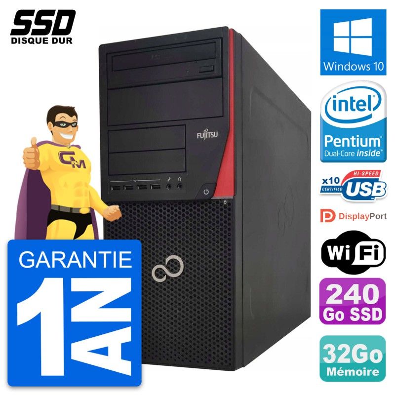 Fujitsu Esprimo P920 Desktop PC - Intel G3220, 32GB RAM, 240GB SSD, Windows 10, Wifi