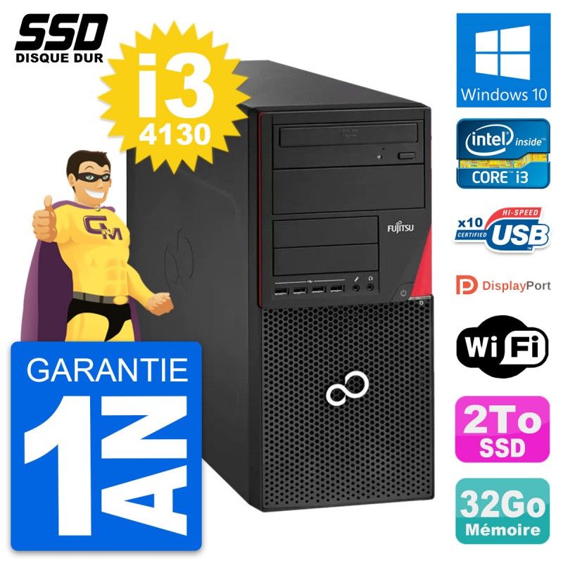 Fujitsu Esprimo P920 Desktop PC - Intel Core i3-4130, 32GB RAM, 2TB SSD, Windows 10, WiFi