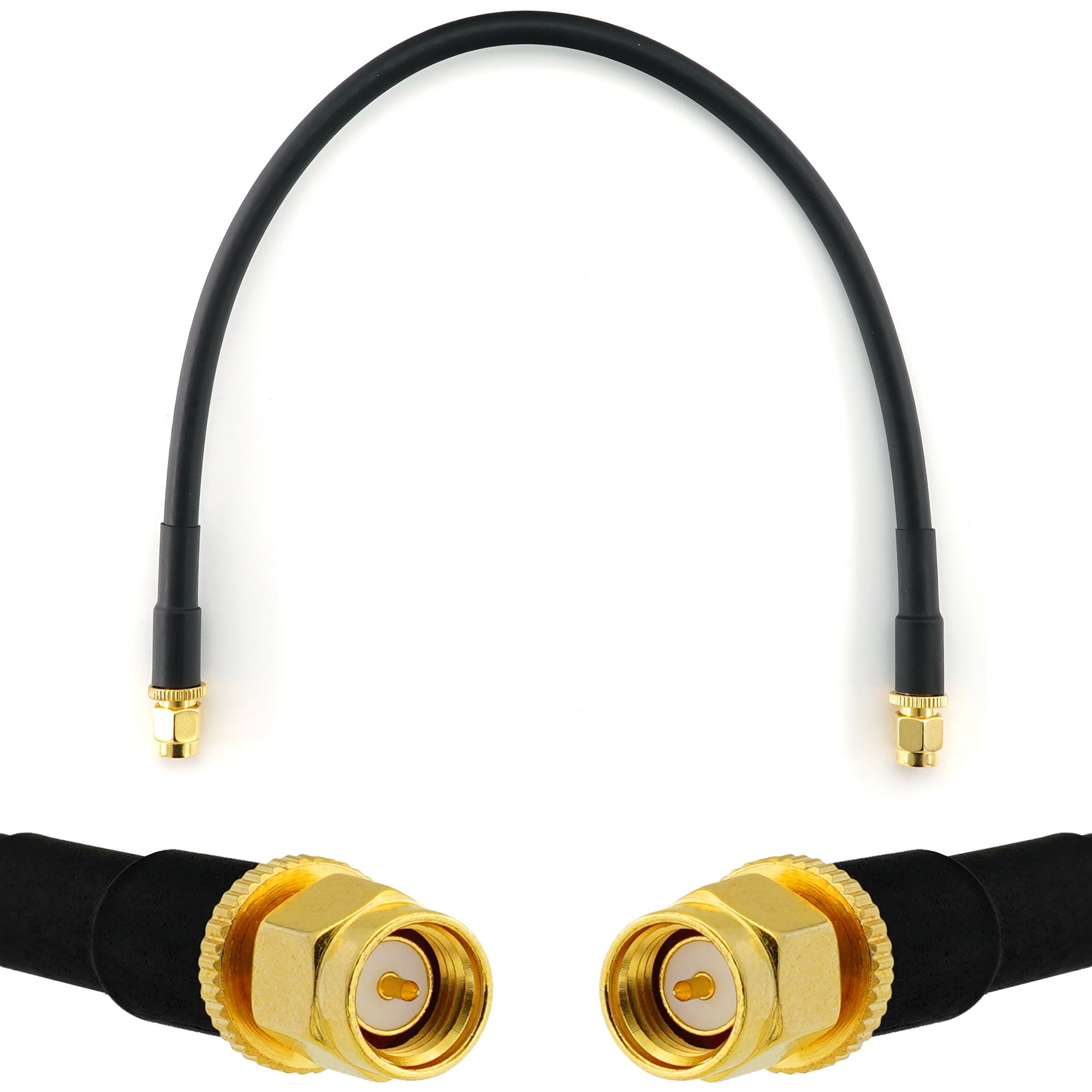 SMA Male to SMA Male 30cm Coaxial Cable - HF240 (LMR 240 Equivalent) Waterproof Extender for Router WIFI Radio Antenna LTE Amplifier GSM 4G 5G 6G LTE Hotspot