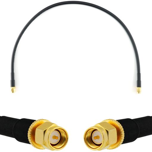 Câble coaxial SMA mâle vers SMA mâle de 50 cm - HF240 (équivalent LMR 240) rallonge étanche pour routeur WiFi, antenne radio LTE, amplificateur GSM 4G/5G/6G, hotspot LTE