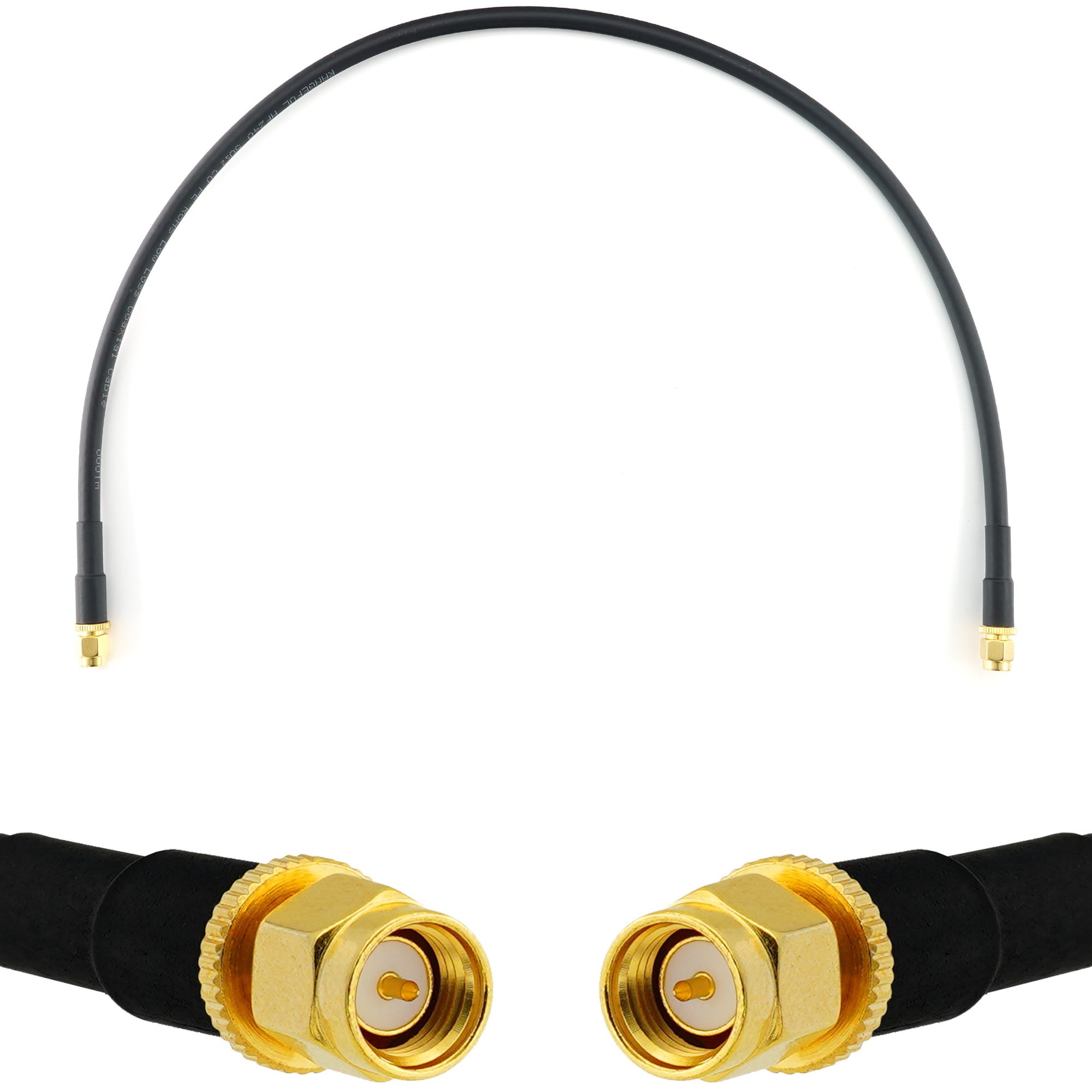 SMA Male to SMA Male Coaxial Cable 50cm - HF240 (LMR 240 Equivalent) Waterproof Extender for WiFi Router, Radio Antenna LTE Amplifier, GSM 4G/5G/6G, LTE Hotspot