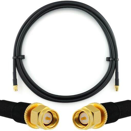 Câble coaxial SMA mâle vers SMA mâle de 2 m - HF240 (équivalent LMR 240) rallonge étanche - pour routeur Wi-Fi, antenne radio, amplificateur LTE, GSM 4G/5G/6G, point d'accès LTE