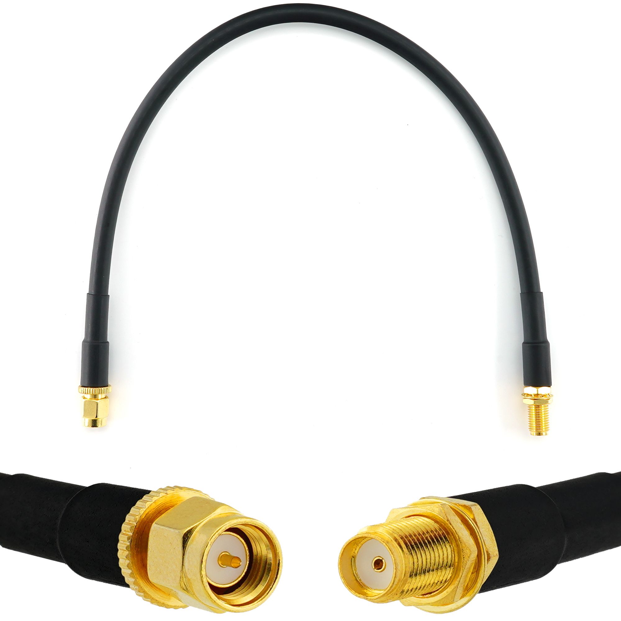 SMA Male to SMA Female 30cm Coaxial Cable - HF240 (LMR 240 equivalent) Waterproof Extender - For Wi-Fi Router, LTE Antenna, 4G/5G/6G Amplifier, GSM Hotspot