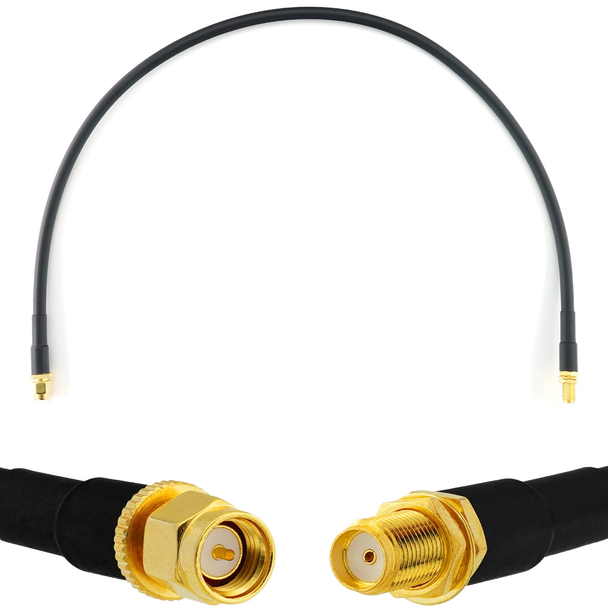 SMA Male to SMA Female 50cm Coaxial Cable - HF240 (LMR 240 equivalent) Waterproof Extension - For WiFi Router, Radio Antenna LTE Amplifier GSM 4G 5G 6G LTE Hotspot
