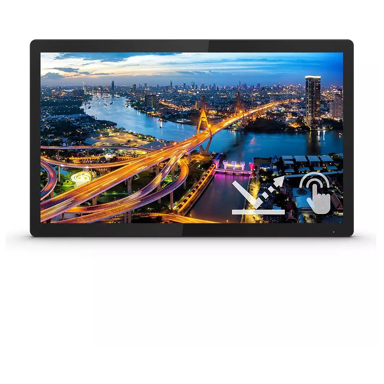 Philips B Line 24-inch LED Touchscreen Monitor - 23.8" Visual Size - Full HD 1080p @ 75Hz - IPS - 350 cd/m² - 4ms Response Time - HDMI, DVI-D, VGA, DisplayPort - Black