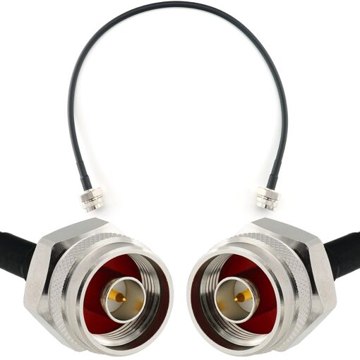 Câble coaxial N mâle à N mâle Hex 50 cm RANGEFUL - HF240 (équivalent LMR240) rallonge étanche pour routeur WiFi, antenne radio, amplificateur LTE, GSM 4G/5G/6G, point d'accès LTE