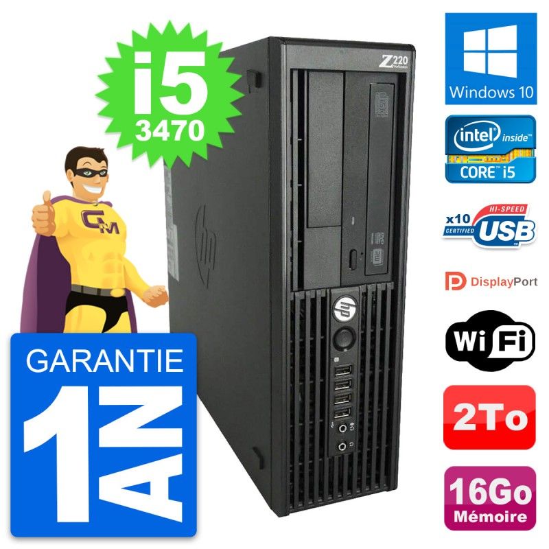 HP WorkStation Z220 SFF Core i5-3470 16GB RAM 2TB HDD Windows 10 WiFi
