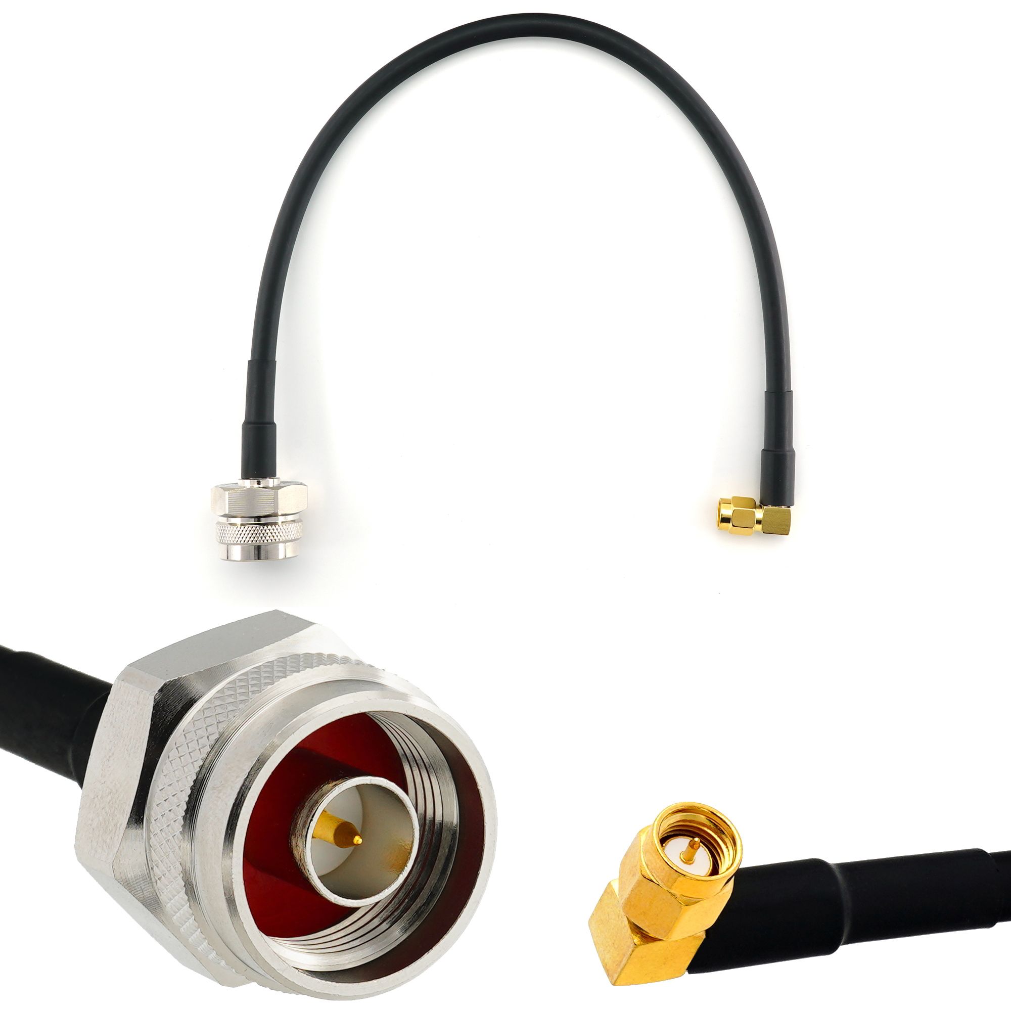 Cable coaxial SMA a N Masculino 30 cm - Cable de extensión para enrutador WiFi, amplificador LTE, punto de acceso 4G/5G/6G