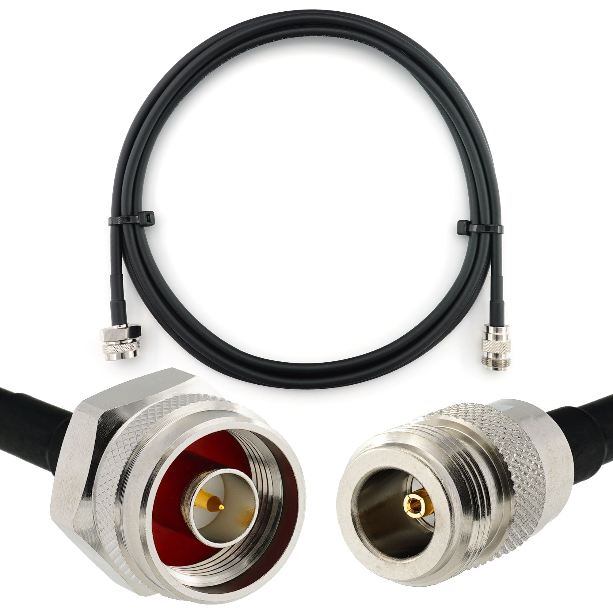 Câble coaxial N mâle hexagone vers N femelle 1m - HF240 (équivalent LMR240) rallonge étanche pour routeur WiFi, antenne radio LTE amplificateur GSM 4G 5G 6G hotspot