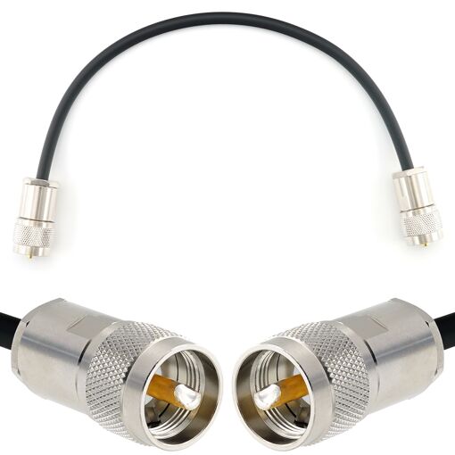 Câble coaxial UHF PL259 - 30 cm, HF240 (équivalent LMR240), étanche et extensible pour radio amateur, antenne HAM, analyseur, mètre Tos, radio marine RF VHF, SDR, radio CB