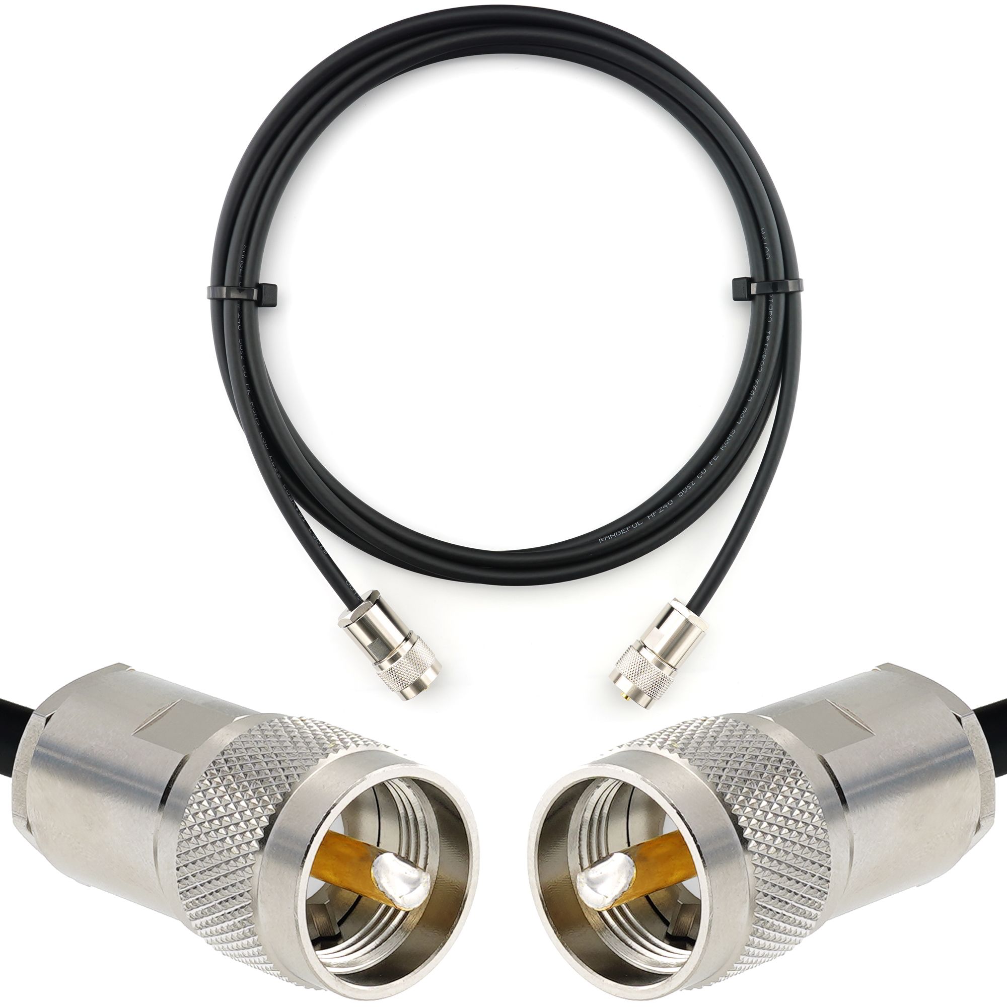 PL259 3m UHF Coaxial Cable - Waterproof Extension HF240 (LMR 240 Equivalent) for HAM Radio, Marine RF, VHF, SDR, CB, WiFi