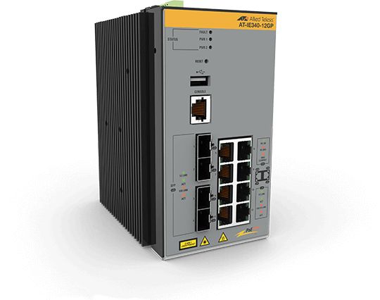 Allied Telesis AT IE340-12GP Managed Switch - 8 x 10/100/1000 (PoE+) + 4 SFP Ports