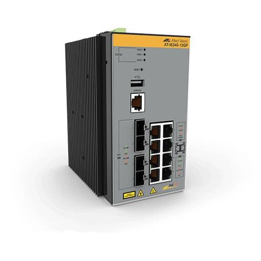 Commutateur géré Allied Telesis AT IE340-12GP - 8 x 10/100/1000 (PoE+) + 4 ports SFP