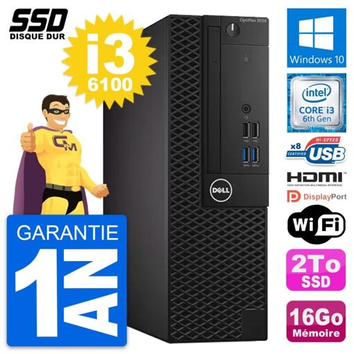Dell OptiPlex 3050 SFF - Core i3-6100, 16GB RAM, 2TB SSD, HDMI, WiFi