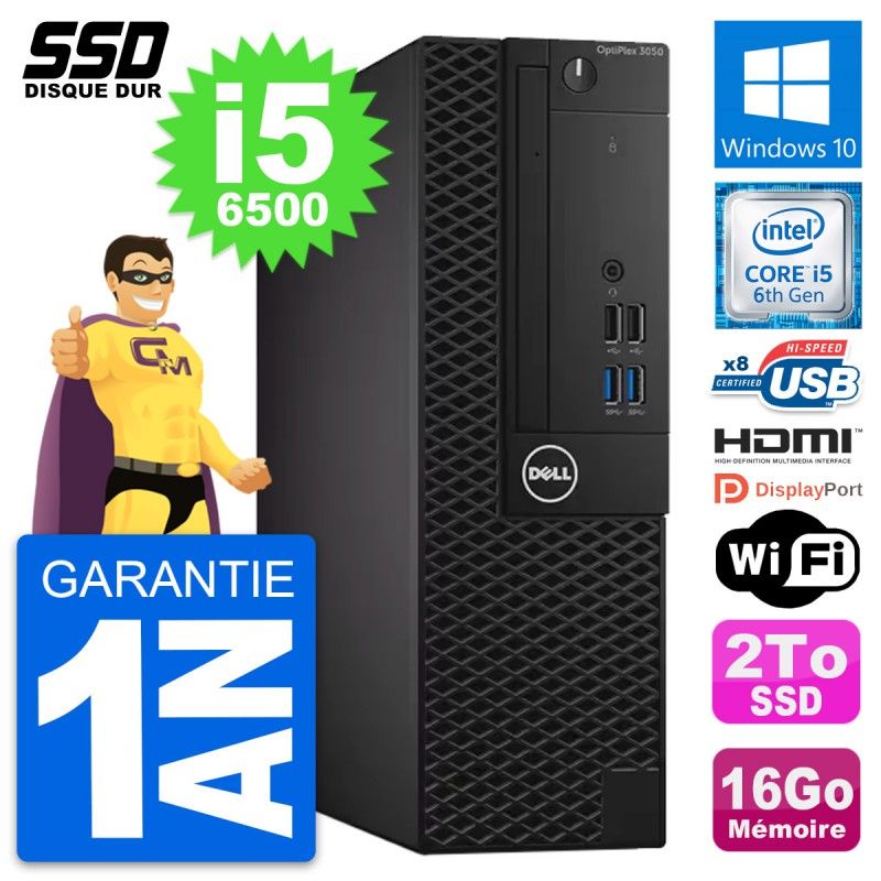 Dell OptiPlex 3050 SFF - Core i5-6500, 16GB RAM, 2TB SSD, HDMI, Windows 10, Wi-Fi