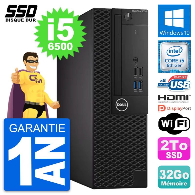 Dell OptiPlex 3050 SFF Desktop PC - Core i5, 32GB RAM, 2TB SSD, HDMI, WiFi