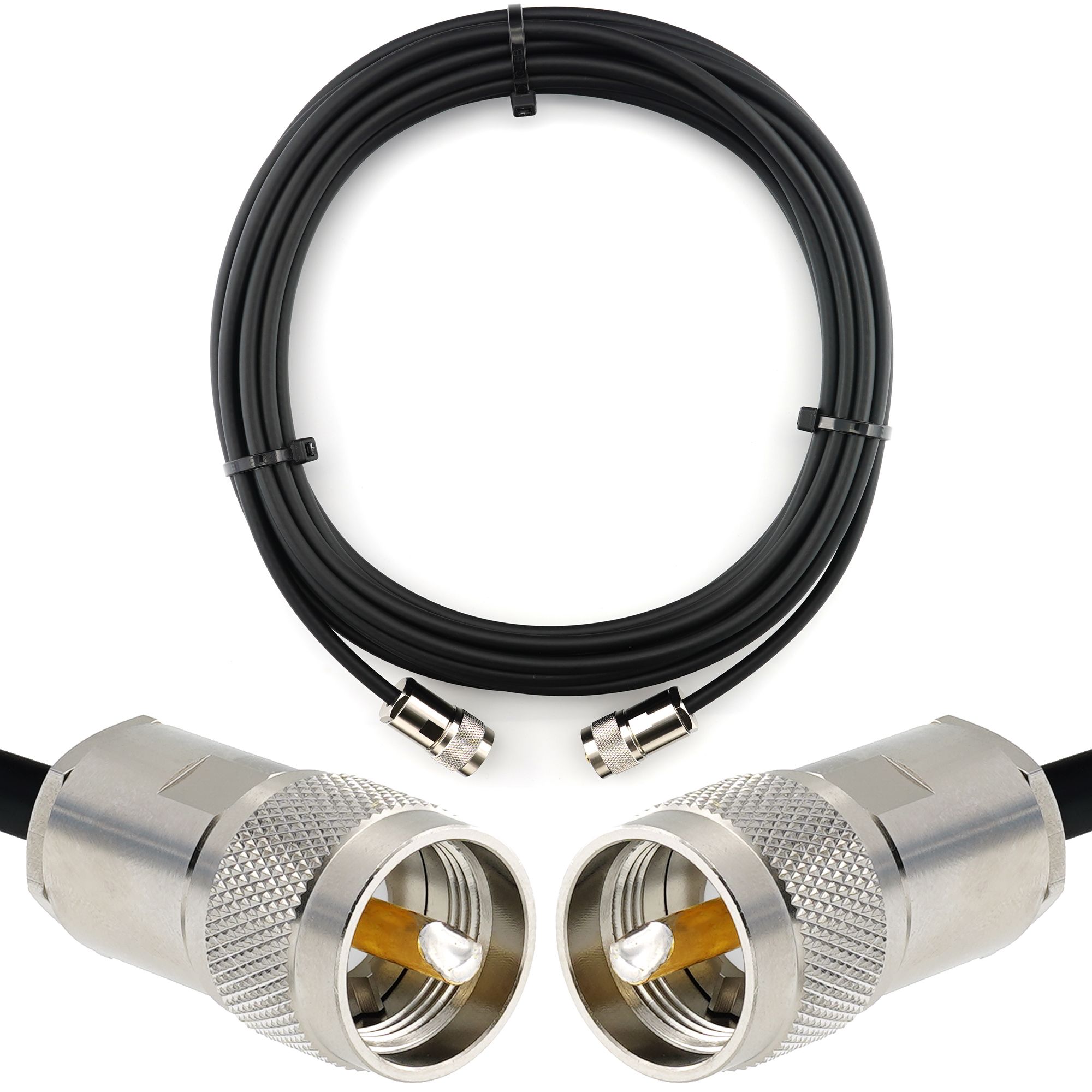 RANGEFUL 20m UHF Coaxial Cable - HF240 (LMR 240 Equivalent) Waterproof Extension for HAM Radio, Marine RF VHF, Cibi SDR, Amateur Radio