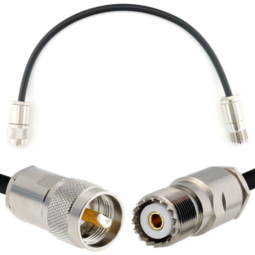 Câble coaxial UHF PL259 vers SO239 - Câble d'extension étanche de 30 cm pour radio amateur, radio CB, marine RF VHF, SDR, radio amateur