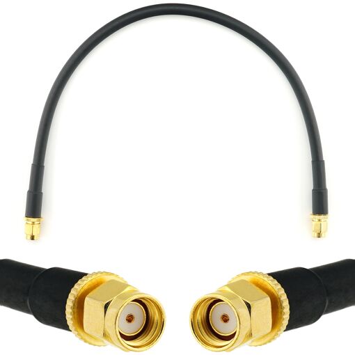 Câble d'extension WiFi coaxial RP-SMA 30 cm RANGEFUL (équivalent HF240), étanche, mâle à mâle