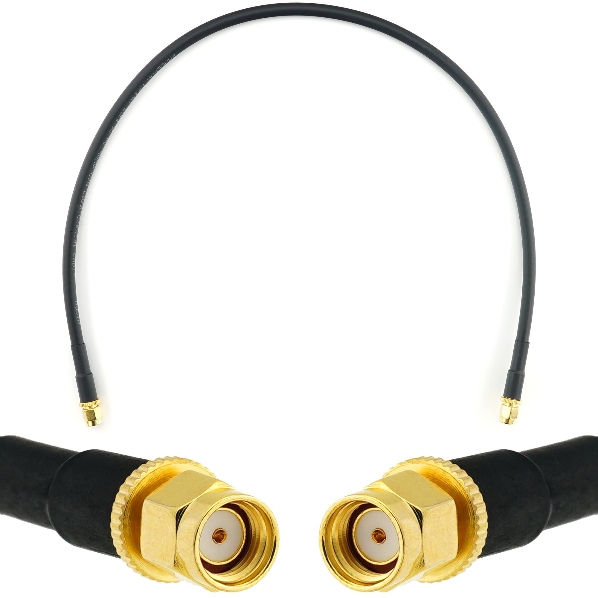 RANGEFUL RP-SMA 50cm Coaxial WiFi Antenna Extension Cable - Male to Male
