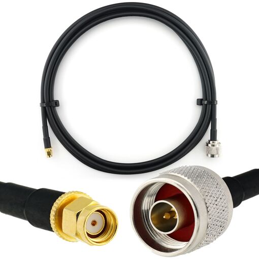 Câble d'extension antenna coaxial RP-SMA mâle vers N mâle 2m RANGEFUL - HF240 (équivalent LMR240) étanche - pour routeur WiFi, caméra IP, LAN sans fil