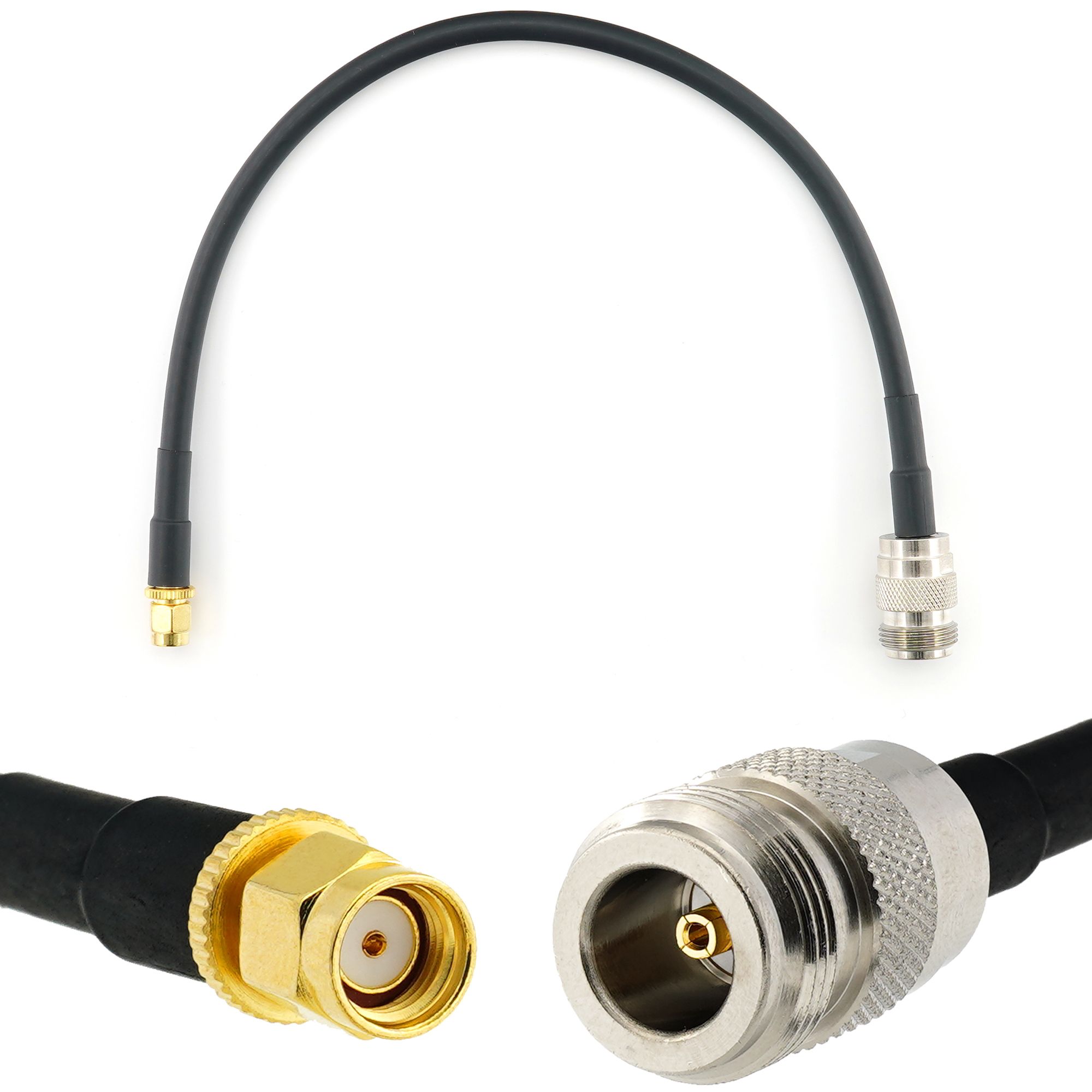 Câble coaxial RP-SMA mâle/femelle N 30 cm, extension HF240 (équivalent LMR240) étanche - pour routeur, caméra IP, carte réseau sans fil, mini PCIe