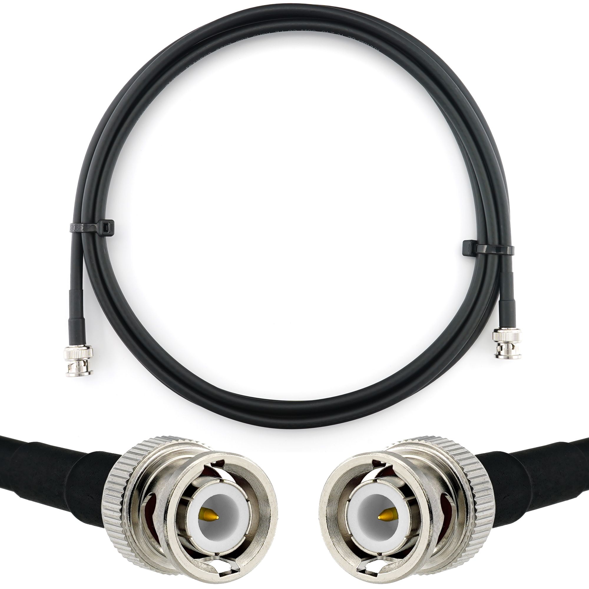 Câble coaxial BNC mâle vers BNC mâle de 2 m - HF240 (équivalent LMR240) étanche pour rallonge d'antenne radio amateur sans fil, radio WIFI, adaptateur UHF VHF